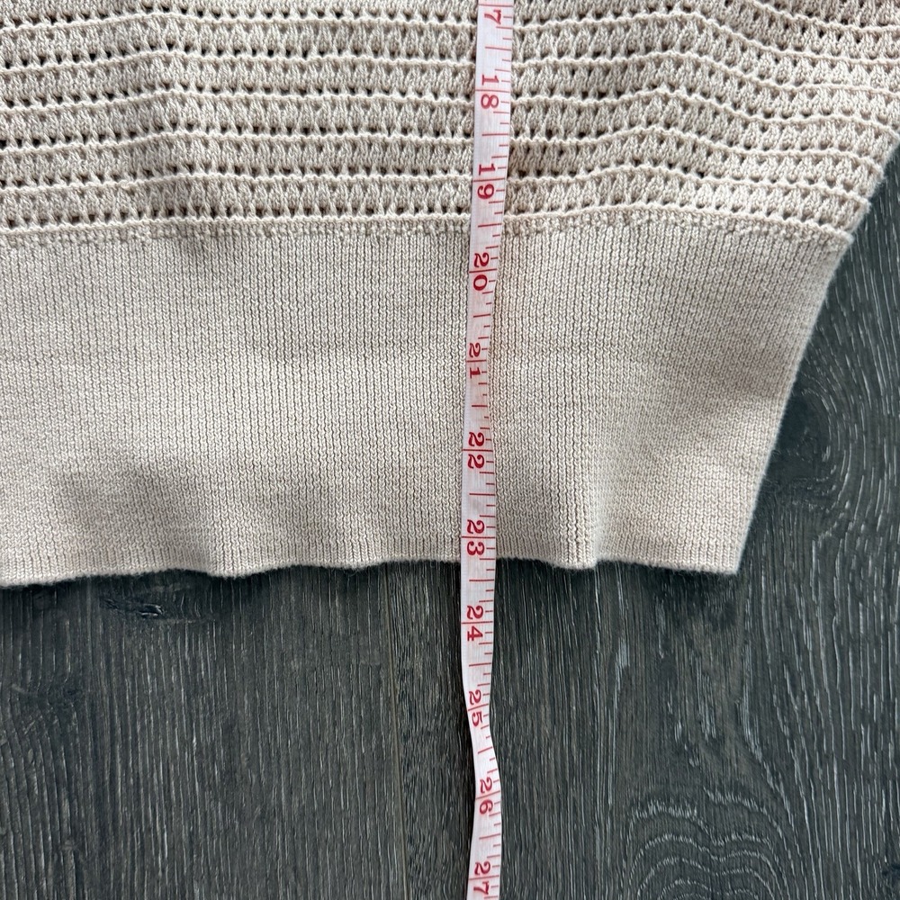 Varley Callie True Knit Top Cotton Size Medium Tan Minimalist Quiet Luxury Soft - Picture 9 of 9
